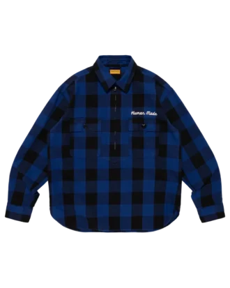 Camisa a cuadros con media cremallera