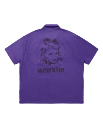 Camisa de manga corta de malla con cuello abierto