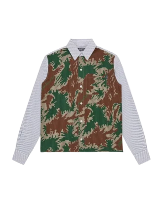 Camisas de rayas de popelín con medio estampado de camuflaje Burst