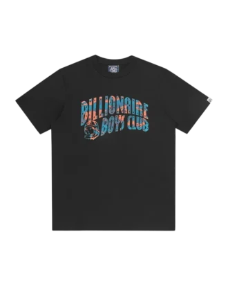 Camiseta con logotipo en arco superpuesto con relleno de camuflaje