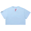 Camiseta corta de mujer con corazón y logotipo en letra cursiva