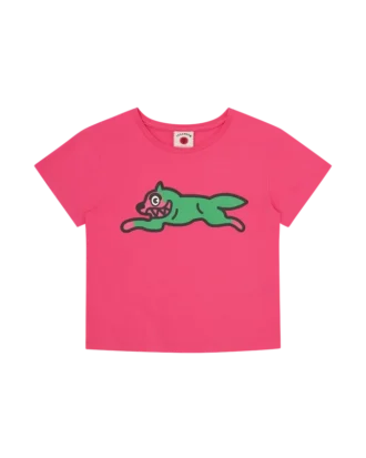 Camiseta corta de mujer con Running Dog corriendo