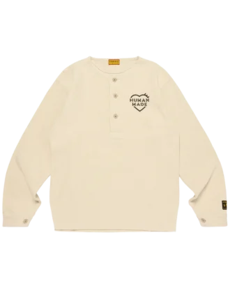 Camiseta de manga larga con cuello Henley