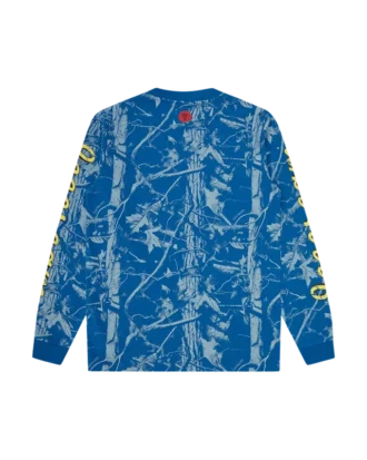 Camiseta de manga larga con estampado de camuflaje de árboles