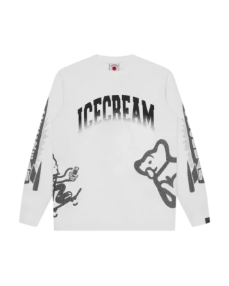 Camiseta de manga larga con logotipos múltiples en semitonos