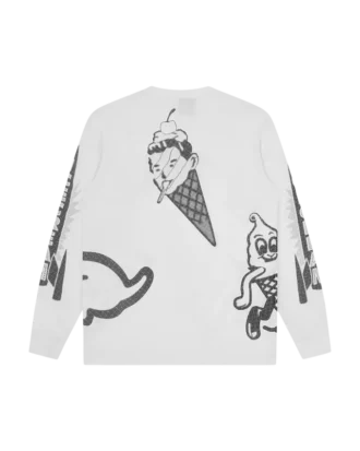 Camiseta de manga larga con logotipos múltiples en semitonos