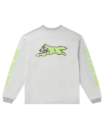 Camiseta de manga larga de algodón desgastado con Running Dog