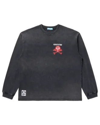 Camiseta de manga larga de algodón desgastado ICECREAM