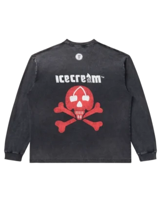 Camiseta de manga larga de algodón desgastado ICECREAM