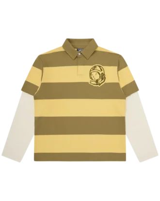 Camiseta de rugby de manga larga con rayas superpuestas y apliques Astro