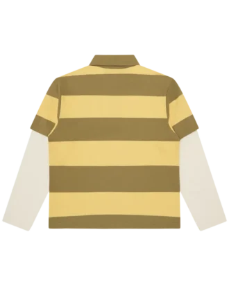 Camiseta de rugby de manga larga con rayas superpuestas y apliques Astro