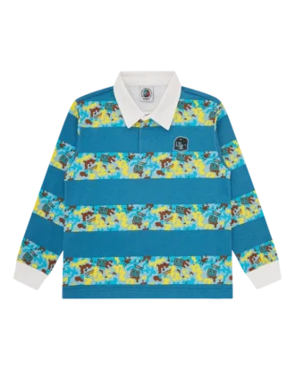 Camiseta de rugby infantil con estampado de camuflaje de robots