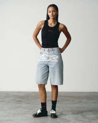 Camiseta sin mangas de mujer con cordones y estampado de Running Dog