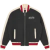 Chaqueta bomber de satén con Running Dog corriendo
