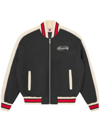 Chaqueta bomber de satén con Running Dog corriendo