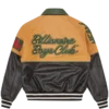 Chaqueta universitaria de cuero craquelado