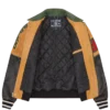 Chaqueta universitaria de cuero craquelado