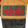 Chaqueta universitaria de cuero craquelado