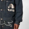 Chaqueta vaquera con estampado de gaviota y bordado
