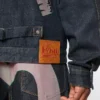 Chaqueta vaquera con estampado de gaviota y bordado