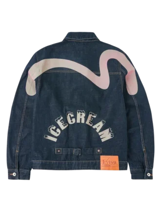 Chaqueta vaquera con estampado de gaviota y bordado