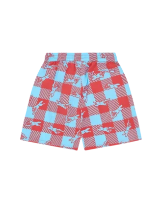 Pantalones cortos con estampado de cuadros y Running Dog corriendo