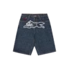 Pantalones cortos vaqueros de mujer con estampado de pata de gallo y Running Dog corriendo
