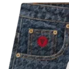 Pantalones cortos vaqueros de mujer con estampado de pata de gallo y Running Dog corriendo