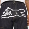 Pantalones de carpintero de denim Running Dog con ribete