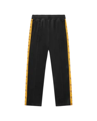 Pantalones de chándal de terciopelo con cinta y logotipo de arco pequeño