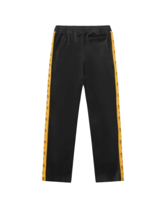 Pantalones de chándal de terciopelo con cinta y logotipo de arco pequeño