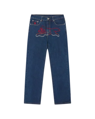 Pantalones vaqueros con Running Dog de cristal