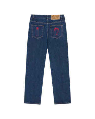 Pantalones vaqueros con Running Dog de cristal