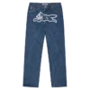 Pantalones vaqueros de doble bolsillo con el perro corriendo