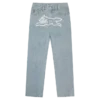 Pantalones vaqueros de doble bolsillo con el perro corriendo