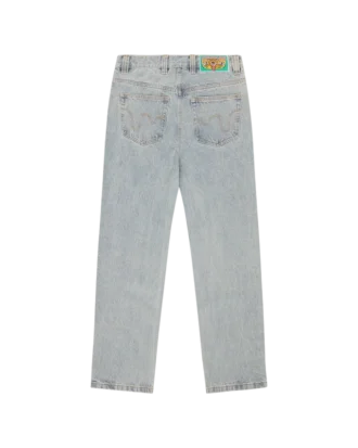 Pantalones vaqueros de doble bolsillo con el perro corriendo