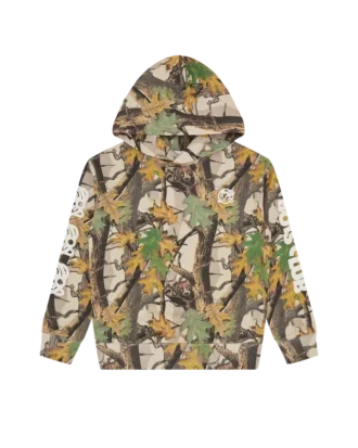 Sudadera con capucha para niños con estampado de camuflaje de árboles