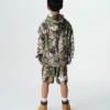 Sudadera con capucha para niños con estampado de camuflaje de árboles