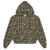 Sudadera con capucha y cremallera de camuflaje para mujer