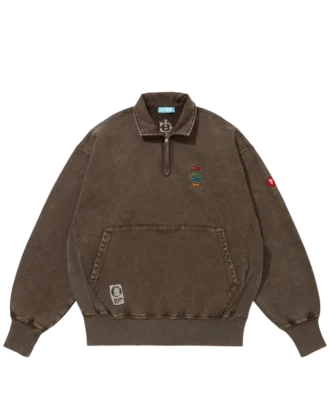 Sudadera con media cremallera y logotipo bordado